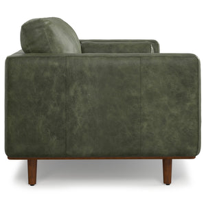 English Elm Morrison 89-Inch Mid-Century Modern Sofa In Moss Green Leather - Comfortable, Durable, Eco-Friendly Design B136P364290