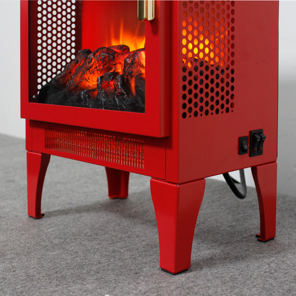 English Elm 18 Inch Electric Stove Heater Cast Iron Style 3d Led Flame Panoramic Mesh View W1769P394302
