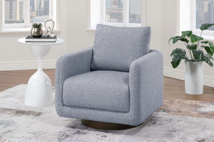 English Elm Modern Gray Bouclé Swivel Chair — 360° Upholstered Accent Seat with Supportive Back Pillow, 30"x31"x25" B011P369861