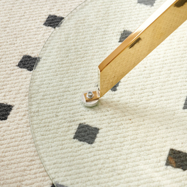 English Elm 1+4,5Pieces Mid-Century Dining Set With Glass Top & Gold Metal Legs - Stylish 5-Piece Table & Chairs W234S00092