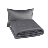 Beautyrest Ames Glam/Luxury 3 Piece Charmeuse Coverlet set BR9144409622-23 Grey