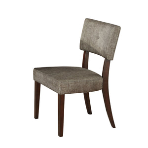 English Elm Grey Padded Side Chair Set of 2 — Dark Gray Upholstered Armless Dining Seats with Espresso Tapered Legs, Solid Wood Durable Design B062P209242