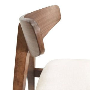 English Elm Christopher Knight Home® - Counter Stool mid-century set of 2 with rubberwood splayed legs, upholstered seats & footrests, 25" seat height Light beige 71185.00LBGE