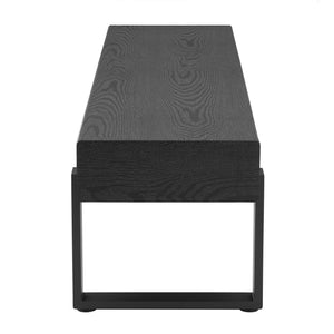 English Elm Upholstered Bench with Thick 5.5" MDF Top, Heavy-Duty Metal Legs, 550LB Capacity, Versatile Seating Black N752P374152B