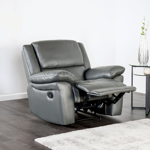 English Elm Transitional Multi-Function Glider Recliner with Channel Back, Cup Holders, Hidden Storage, Upholstered Comfort Dark Gray 43 L x 31 W x 26 H B2741P385173