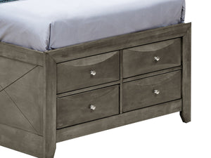 English Elm Stylish Twin Bed With Sleek Gray Finish & Built-In Storage For Modern, Space-Saving Bedrooms B078S00188-GIGA