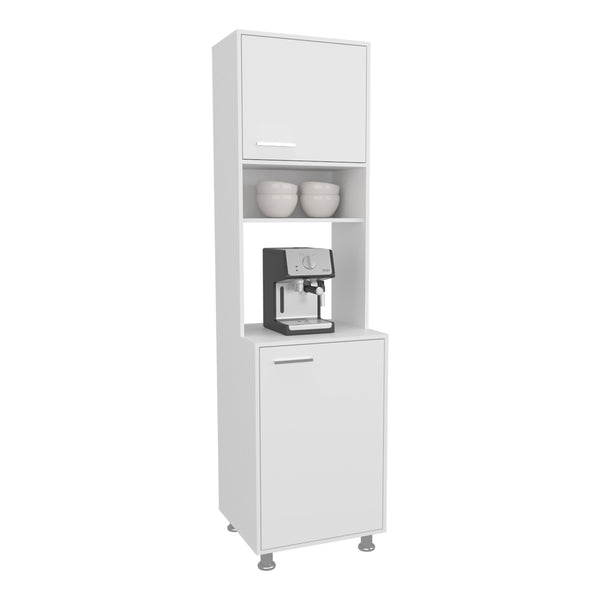 English Elm Kitchen Tall Pantry Cabinet White – 2-Door Engineered Wood, 5 Shelves, 4 Legs, Space-Saving Storage for Kitchen B097P350299