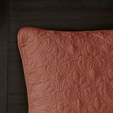 Madison Park Quebec Transitional 3 Piece Reversible Bedspread Set MP13-8485 Clay Red