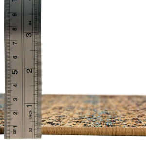 Unique Loom Outdoor Modern Transitional Machine Made Damask Rug Beige, Blue/Brown/Purple 8' 0" x 8' 0"