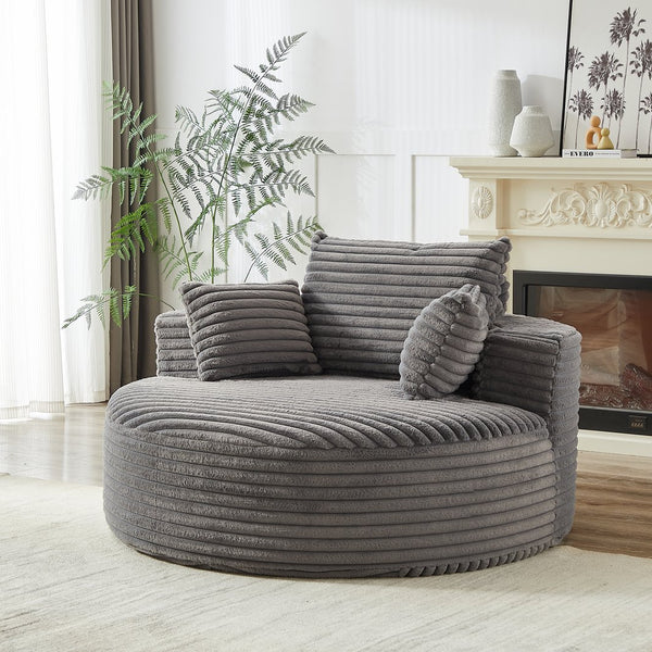 English Elm 55''l 55'l Corduroy Sleeper Chair Fully Assembled Cloud Cushion Lounge Seat for Bedroom W834P221035