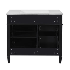 English Elm 36'' Modern Bathroom Vanity With Ceramic Sink, Elegant Storage Cabinet & 2 Drawers For Essentials N710P230246B