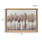 Madison Park Enchanted Forest Transitional Hand Painted Abstract Landscape Framed and Matted Wall Art MP95G-0306 Grey/Gold