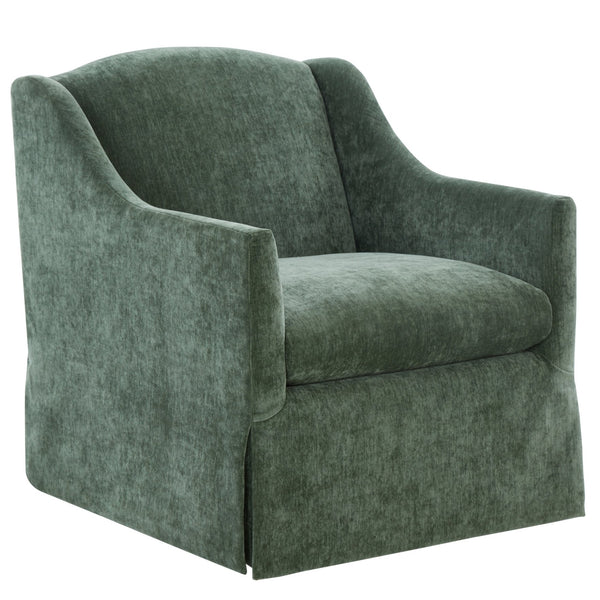 English Elm Luisa Swivel Accent Chair Skirted Tailored Silhouette for Formal Living Rooms Green B050P451387