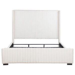 English Elm Ian Wingback California King Bed with Channel Tufting Nailhead Trim and Foam Cushioning B062P472653