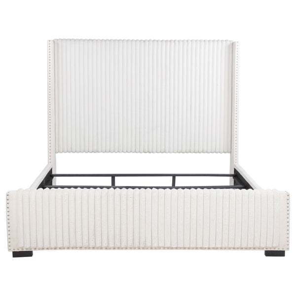 English Elm Ian Wingback California King Bed with Channel Tufting Nailhead Trim and Foam Cushioning B062P472653
