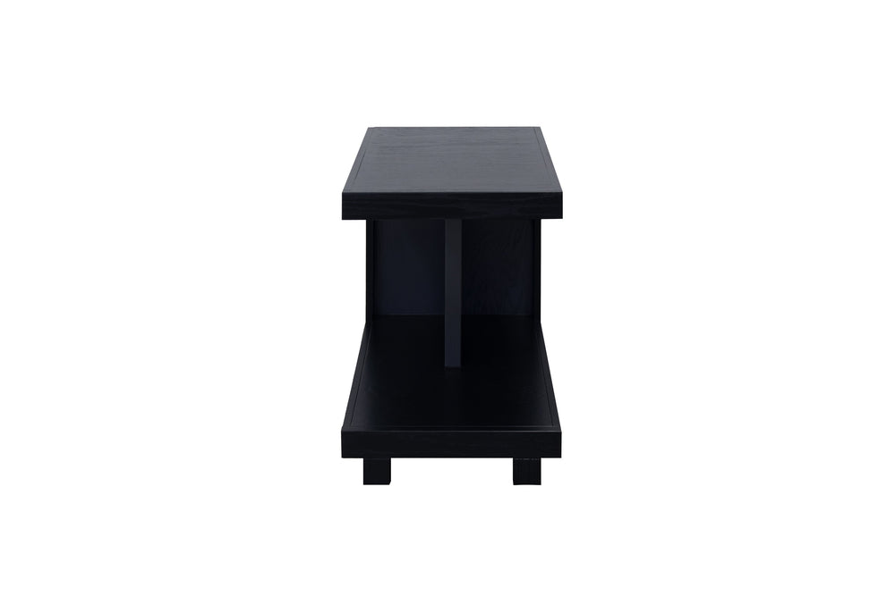 English Elm Laurel Laurel Canyon 18 inch chairside table—Oak solids & veneers, fully assembled, rustic-modern charm Black B108P292272