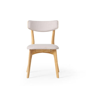 English Elm Caleb Mid-century Upholstered Dining Chair Set of Four with Tapered Oak Legs Light Beige,Natural N768P282333L