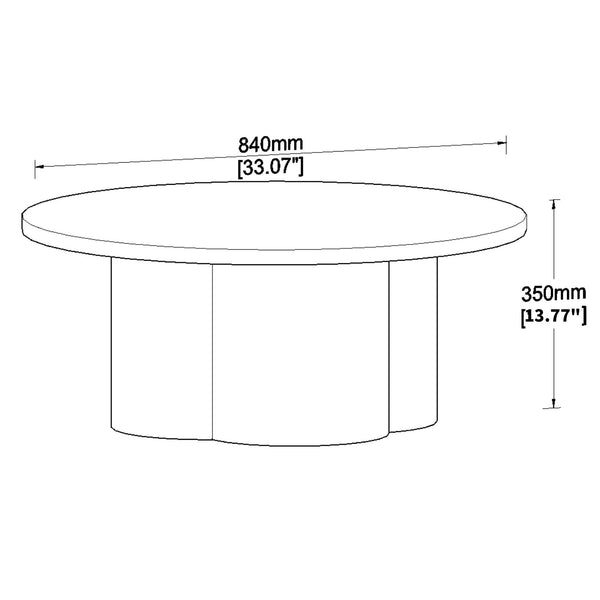 English Elm Round Wood Grain Coffee Table with Curved Bentwood Legs for Modern Living Rooms Black W2085P400929