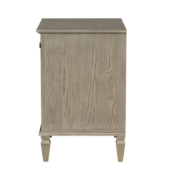 English Elm Victoria Aged Oak Nightstand with Solid Wood Legs, Wire-Brushed Veneer, Drawer & Open Shelf Grey 27.25 L x 22.75 W x 27.25 H B035P341168