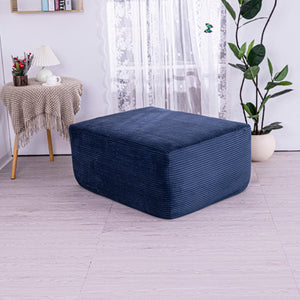 English Elm Ottoman-blue-corduroy Double Chaise Sectional Sofa with Ribbed Upholstery for Modern Living Blue W3975P440932