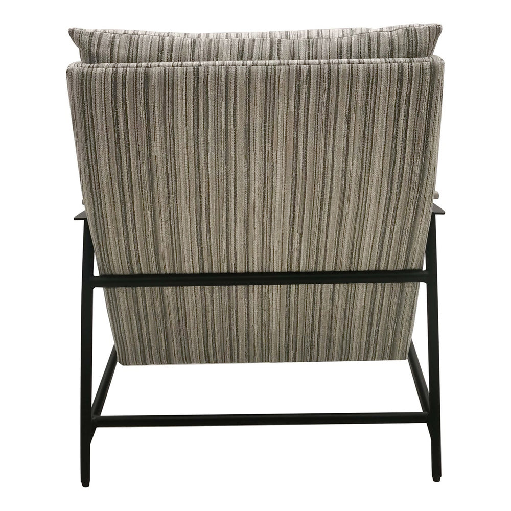 JLA Home Chapel Hill - Accent Chair Chapel Hill Monte High-Back Tufted Nordic Accent with Wood Arms, Durable Steel Frame, Cozy Comfort Stripe/Multi CH100-0011