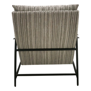 JLA Home Chapel Hill - Accent Chair Chapel Hill Monte High-Back Tufted Nordic Accent with Wood Arms, Durable Steel Frame, Cozy Comfort Stripe/Multi CH100-0011