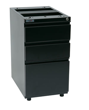 OSP Home Furnishings 22" Open Top Under Desk Pedestal with Box File Drawers and Ball Bearing Slides PTO22BBF-B