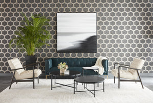 Sunpan Westin Sofa - Timeless Elegance with Diamond Tufting and Antique Brass Feet for Stylish Living Spaces Vintage Peacock Leather