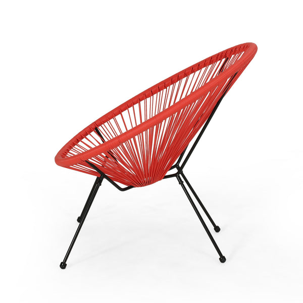 English Elm Anson Outdoor Accent Chairs Set of 2 Woven Rattan Basket Seat Patio Lounge Pair Orange N773P404950O