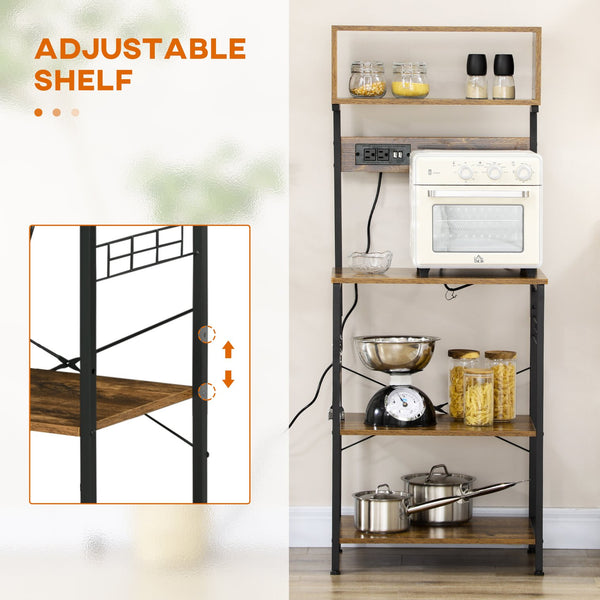 English Elm HOMCOM Mobile Kitchen Island Cart with Solid Wood Top, Drawer, Cabinet & Towel Rack for Dining Room Rustic Brown W2225P217421