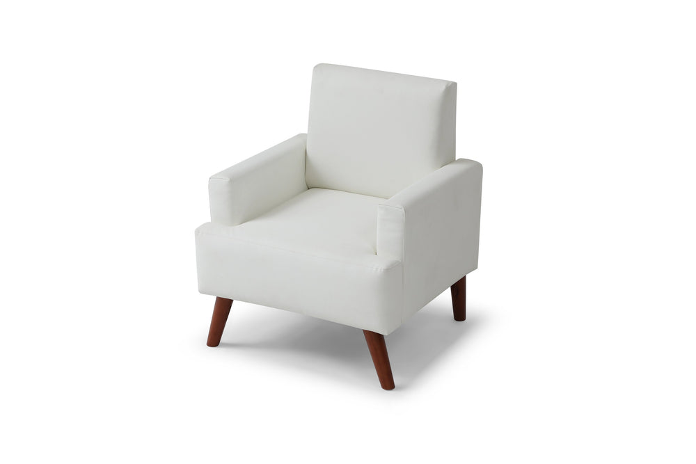 English Elm Ventura Tufted Velvet Accent Chair Compact Button Detail for Living Room or Bedroom White B078P497890