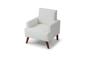 English Elm Ventura Tufted Velvet Accent Chair Compact Button Detail for Living Room or Bedroom White B078P497890