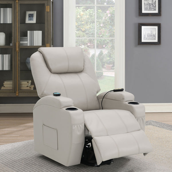 English Elm Selwyn Champagne Power Lift Massage Recliner with Heat, Faux Leather Upholstery & Smooth Recline (98) B062P375531