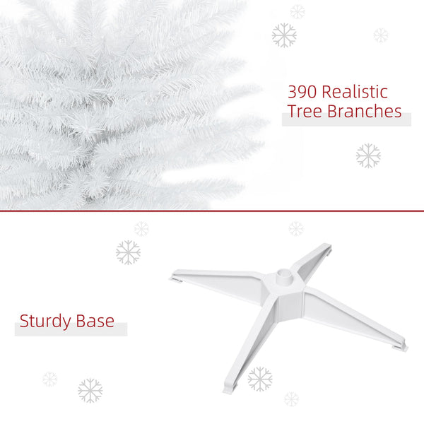 English Elm Homcom 6' Slim White Pencil Christmas Tree With 390 Realistic Branch Tips & Easy Assembly For Small Spaces W2225P229762