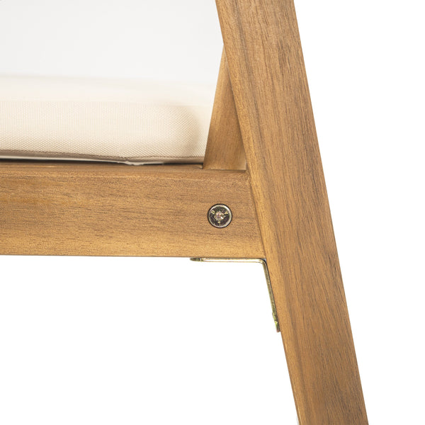 English Elm Christopher Knight Home® - Outdoor 7-Piece Acacia Wood Dining Set With Stylish Rattan Legs & Comfortable Cushions For Patios N773OD00046B