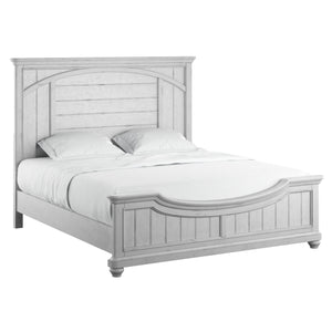 English Elm Wallace & Bay - Gray Queen Panel Bed with Coastal Oyster Shell Finish, Durable Wood, Easy-Care Design, Stylishly Spacious B361S00002