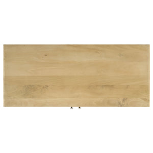 English Elm Henley Natural Mango Wood 2-Door Accent Cabinet with Rustic Cane Doors, Antique Brass Knobs, Storage - Island-Inspired 38"W x 32"H x 16"D B062P350431