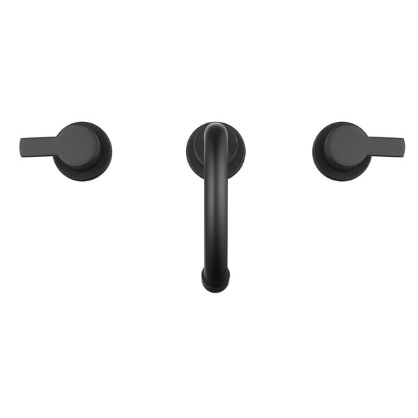 English Elm Bathroom Widespread Faucet Matte Black Dual Handle with Swivel Spout Supply Lines B2724P501315
