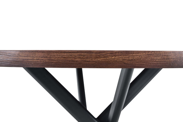 English Elm Round Foldable Mdf Dining Table with Radial Legs for Small Space Bistro Interiors Dark Walnut W3493P462092