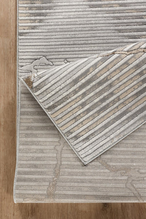 English Elm Geometrix Gray 2 Ft. 7 In. X 9 Ft. 10 In. Durable Area Rug For Modern Homes - Kid & Pet Friendly! B186P316821