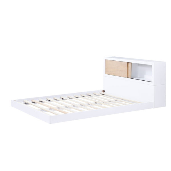 English Elm White Full Bed With Bookcase Headboard - Stylish Youth Furniture With Storage For Modern Bedrooms B011S01616-GIGA