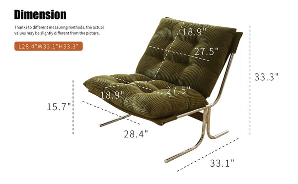 English Elm Modern Wingback Accent Chair Faux Leather Upholstery Chrome X Frame Living Room Green W2105P440976