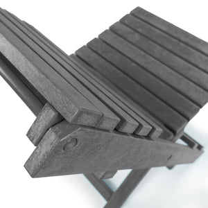 English Elm Coastal Bay Recycled Hdpe Folding Bistro Chair for Patio and Balcony Use Gray B2745P409663
