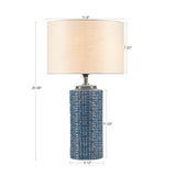 INK+IVY Jayda Modern/Contemporary Geometric Ceramic Table Lamp II153-0106 Blue