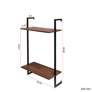 English Elm 3 Tier and 2 Tier Wood Floating Shelves - Heavy Duty Wall Mounted Bathroom Storage Organizer, Rustic Decor W331P279736