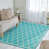 Christopher Knight Home® - Noble House - Eutropia 5'3" X 7' Indoor Area Rug, Teal and Ivory