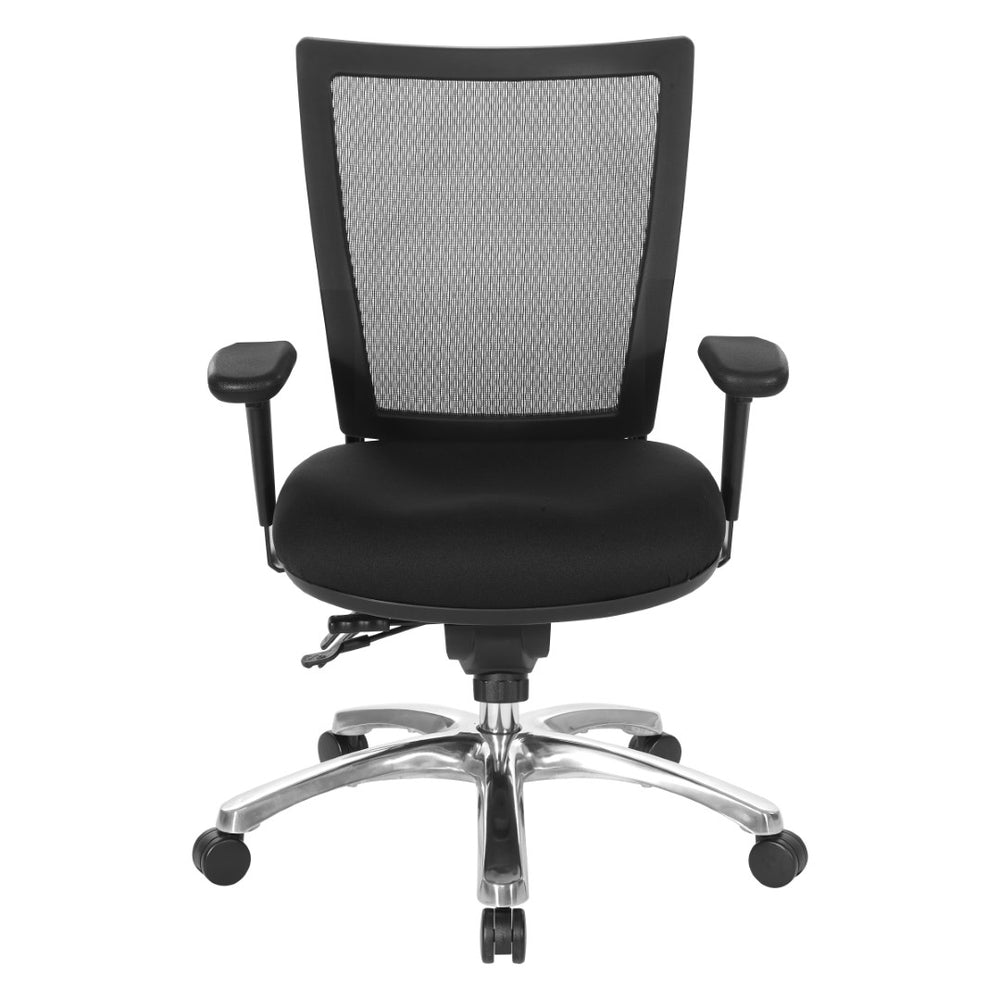 OSP Home Furnishings Soft Frame Ergonomic Task Chair with Progrid Mesh Back and Pu Padded Seat for Home Office 69393-30