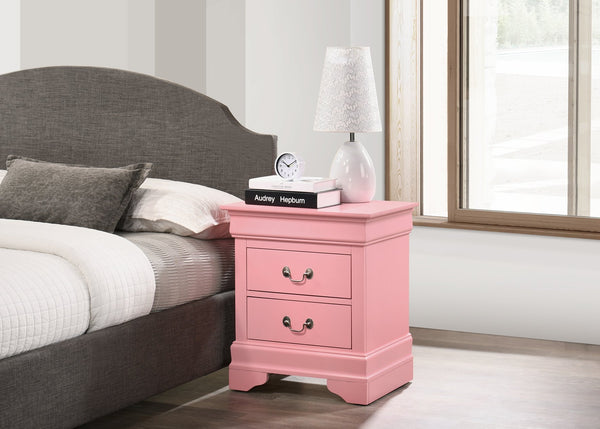 English Elm Charming Croc-Textured Nightstand with Spacious Drawer, Contemporary Particle Board Build, 25"H x 27"W x 16"D Pink 30 L x 25 W x 20 H B078107843