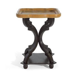 English Elm Christopher Knight Home® - End Table French Country Hourglass Accent Table in Black & Natural, Distressed Ornate Curves, 18.75" x 25" N771P307904B