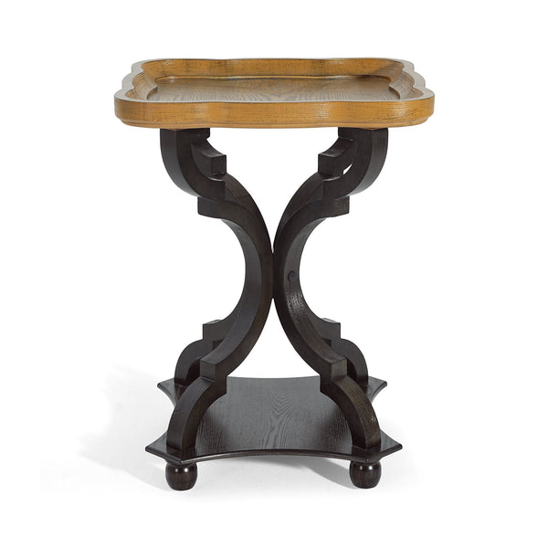 English Elm Christopher Knight Home® - End Table French Country Hourglass Accent Table in Black & Natural, Distressed Ornate Curves, 18.75" x 25" N771P307904B
